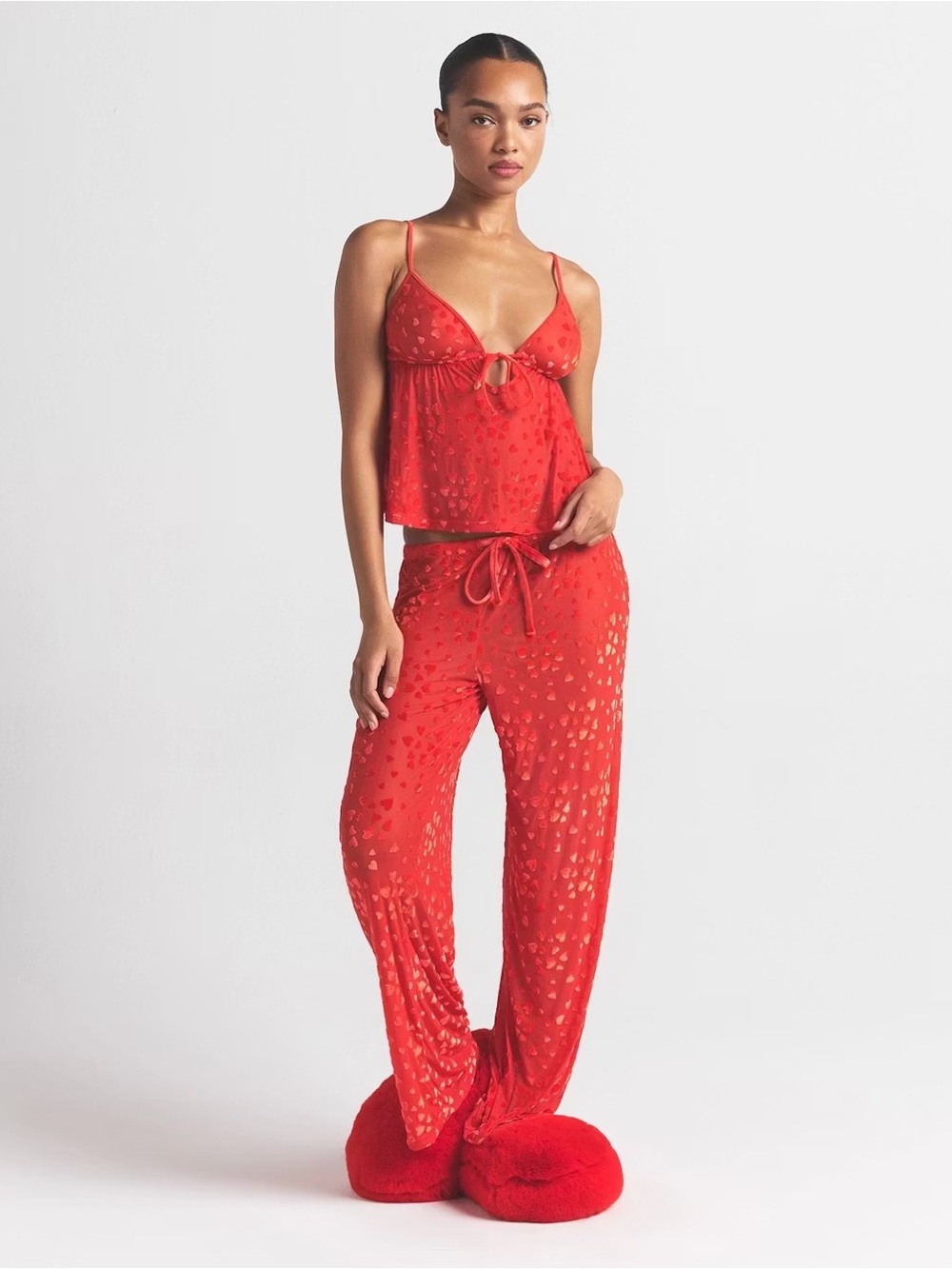 Skims Heart-Print Pajama Set